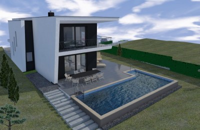 Villa im Bau mit Pool