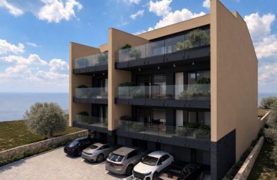 Stan u novogradnji,2km od mora-Dvoetažan s panoramskim pogledom na more