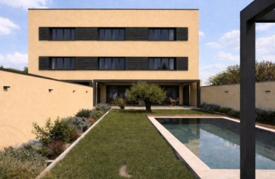 Stan u novogradnji 2km od mora -Stan prizemlje dvorište+bazen