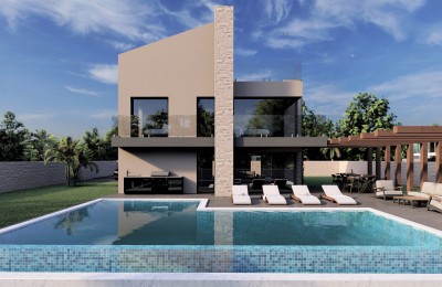 Luxusvilla mit Pool und Panoramablick auf das Meer in Porec