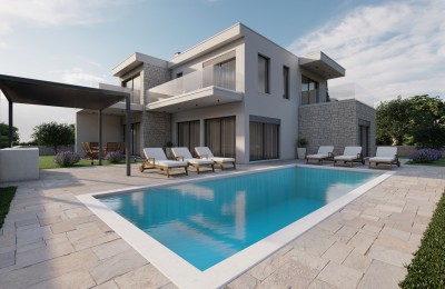 Prekrasna villa sa bazenom, suvremene arhitekture 1.5 km od mora ! - u izgradnji